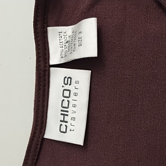 Chico's Travelers 16 Plum Burgundy Jacket Slinky Open Front 3/4 Sleeve Comfy - Picture 3 of 7